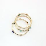 Stone Symmetrical Charm Chunky Bangles for Women