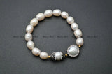 Crystal Pearl Stretch Charm Bracelet for Women