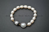 Crystal Pearl Stretch Charm Bracelet for Women
