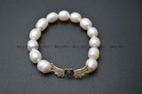 Abalone Shell Heart Charm Pearl Bracelet Jewelry Gift
