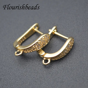 Silver CZ Beads Shvenzy Earring Hooks DIY Jewelry 30pcs