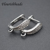 Silver CZ Beads Shvenzy Earring Hooks DIY Jewelry 30pcs