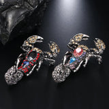 Red Rhinestone Scorpion Brooches Party Wedding Animal Banquet Brooch Pin