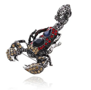 Red Rhinestone Scorpion Brooches Party Wedding Animal Banquet Brooch Pin