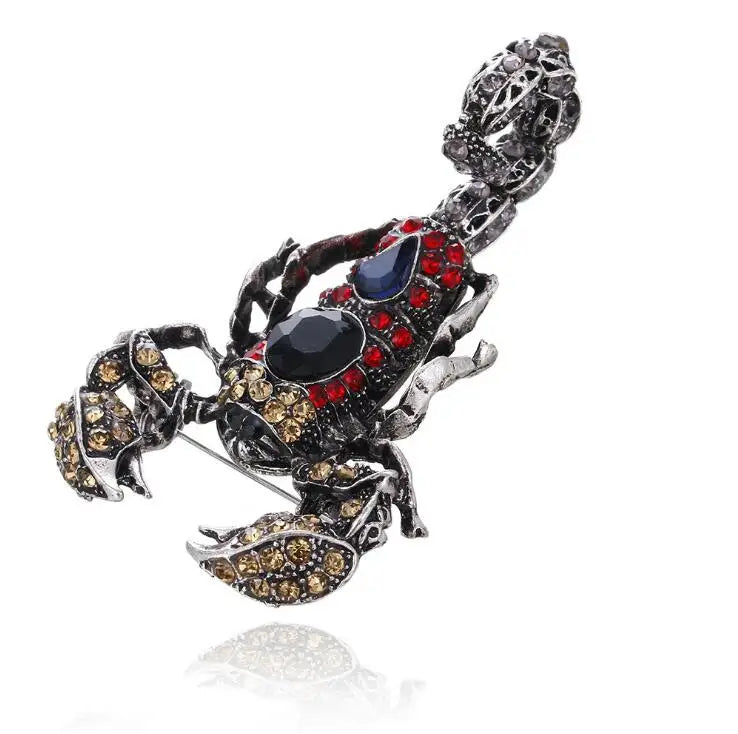 Red Rhinestone Scorpion Brooches Party Wedding Animal Banquet Brooch Pin