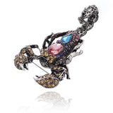Red Rhinestone Scorpion Brooches Party Wedding Animal Banquet Brooch Pin