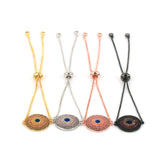 Colorful CZ Evil Eye Link Bracelet Charms Crystal Adjustable Chain Bracelets