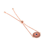 Colorful CZ Evil Eye Link Bracelet Charms Crystal Adjustable Chain Bracelets