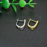 Paved Zircon CZ Beads Earring Hooks Jewelry Findings 30pc