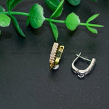 Paved Zircon CZ Beads Earring Hooks Jewelry Findings 30pc