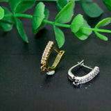 Paved Zircon CZ Beads Earring Hooks Jewelry Findings 30pc
