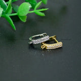 Paved Zircon CZ Beads Earring Hooks Jewelry Findings 30pc