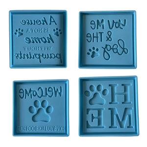 Paw Print Coaster Epoxy Resin Mold Cup Mat Silicone Mould DIY Crafts Tools