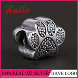 Paw Prints CZ Charm Fits Bracelets Paved Cubic Zirconia Women DIY Jewelry