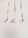 Paw Print Necklace, Initial Dog Paw, Dog Lover Gift, Personalised Gifts