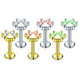 Zircon Labret Lip Stud 316L Stainless Steel