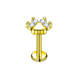 Zircon Labret Lip Stud 316L Stainless Steel