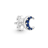 925 Silver Smiling Moon Earrings