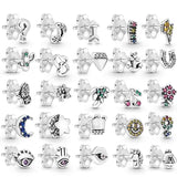 925 Sterling Silver Smiling Face Moon Earrings