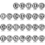 925 Silver Charm Bracelet with 26 Letters Beads for Women