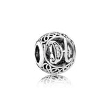 925 Silver Charm Bracelet with 26 Letters Beads for Women