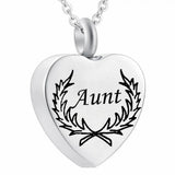 Leaf Pattern Heart Cremation Jewelry Keepsake Memorial Urn Necklace