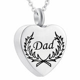 Leaf Pattern Heart Cremation Jewelry Keepsake Memorial Urn Necklace