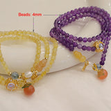 Peach Agate Amethyst Quartz Bracelet for Women