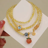 Peach Agate Amethyst Quartz Bracelet for Women