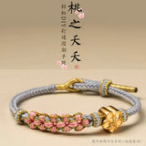 Peach Blossom Hand Rope Handwoven DIY Bracelet Gift