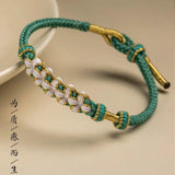 Peach Blossom Hand Rope Handwoven DIY Bracelet Gift