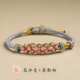 Peach Blossom Hand Rope Handwoven DIY Bracelet Gift