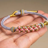 Peach Blossom Hand Rope Handwoven DIY Bracelet Gift
