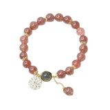 Peach Blossom Strawberry Crystal Bracelet for Women