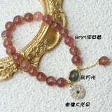 Peach Blossom Strawberry Crystal Bracelet for Women