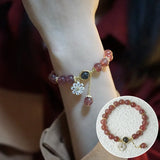 Peach Blossom Strawberry Crystal Bracelet for Women