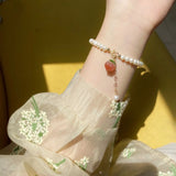 Peach Pearl Bracelet for Women Gift Freshwater Beaded