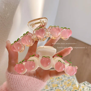 Peach Hairpin Large Clip Shark Clip Female Hair Accessories