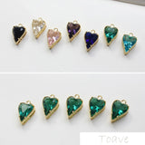 Peach Heart Copper Plated Zircon Pendant for DIY Accessories