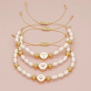 Peach Heart Round Pearl Bracelet Lightweight Women's Jewelry