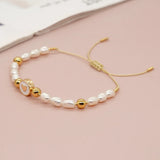 Peach Heart Round Pearl Bracelet Lightweight Women's Jewelry