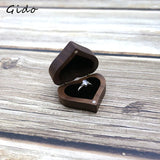 Peach Wood Couple Wedding Engagement Ring Box Gift Proposal Ring Box