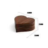 Vintage Walnut Wood Wedding Rings Box Stud Earrings Display