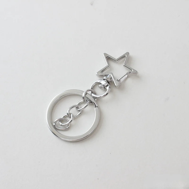 Peach Heart Star Keychain DIY Accessories Lobster Clasp Key Ring Chain