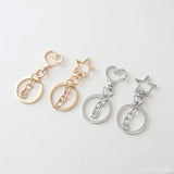 Peach Heart Star Keychain DIY Accessories Lobster Clasp Key Ring Chain
