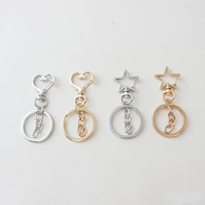 Peach Heart Star Keychain DIY Accessories Lobster Clasp Key Ring Chain