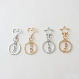 Peach Heart Star Keychain DIY Accessories Lobster Clasp Key Ring Chain