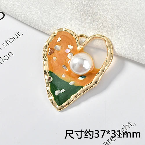 Peach Heart Love Pendant DIY Earring Accessory