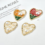 Peach Heart Love Pendant DIY Earring Accessory