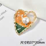 Peach Heart Love Pendant DIY Earring Accessory